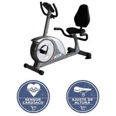 Bicicleta Ergométrica Horizontal Kikos KR5.6B Residencial com 17 Funções Bivolt
