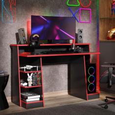 Mesa Gamer Escrivaninha Mesa De Computador Xp - Preto/Vermelho