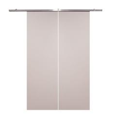 Porta De Correr Dupla Branco Prime Kit Alumínio 210x140