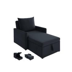 Sofá 3 em 1 Chaise, Cama e Baú Neve Estofama