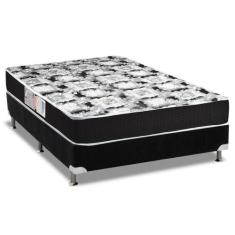 Cama Box Casal: Colchão Espuma D33 Luckspuma Supreme + Base CRC Suede 