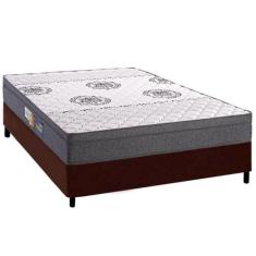 Cama Box Casal: Colchão Espuma Polar D45 Pérola Brown + Base CRC Coura