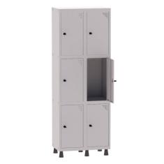 Armário Guarda Volume Locker Roupeiro 2 Vãos 6 Portas Aço GRP502/6 Cin