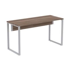 Mesa Escritório P25 Tub Pandin 150 Cm (larg) Tampo Mdp Walnut Pé Aço Tubular Cinza