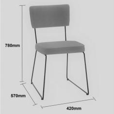 Cadeira Estofada Roma Daf Mobiliário Bege/preto