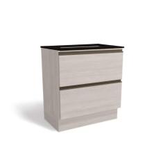 Balcão De Cozinha Maxxi G755 P- cooktop 2 Gavetas C- tampo 80cm Branco preto