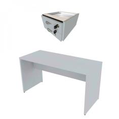 Escrivaninha 2 Gavetas Arvo Bramov Cinza Cristal