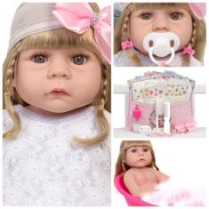 Bebê Reborn Menina Abigail Corpinho 100% Silicone Acessórios - Cegonha