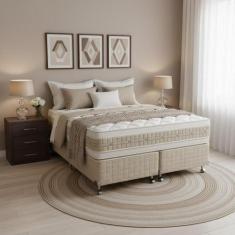 Cama Box + Colchão Castor Queen Premium Amazon Gel Double Face Pocket 