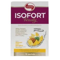 Whey Protein Isolado e hidrolisado Isofort Beauty (15 sachês de 25g) Vitafor-Unissex