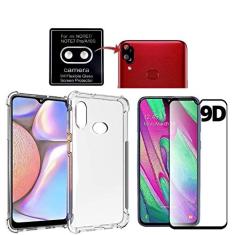 Kit Capa + Película Vidro 9D + Película Câmera Gel para Samsung Galaxy A10s