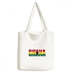 Bolsa de lona com nome da bandeira do país de Gana, bolsa de compras casual