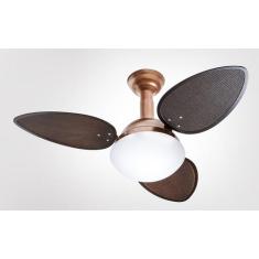 Ventilador de Teto Jet Pétalo Venti-delta Cobre 3 Pás Rattan Chocolate