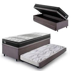 Bicama Box Baú Solteiro Com Colchão Gransleep Ecoflex Molas Verticoil 