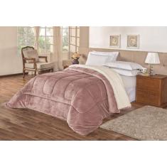 Coberdrom Everest casal padrão manta sherpa lã carneiro 1 peça Rose - 