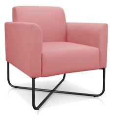 Poltrona Marisa Suede Rose Base X Industrial Preta D´rossi