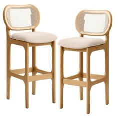 Kit 02 Banquetas Altas Para Cozinha Bancada Sala Tela Betta Fixa L02 S