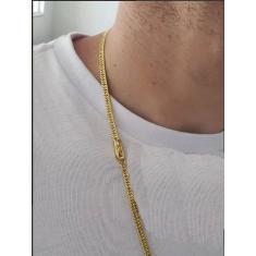 Cordão Banhado A Ouro 18k Grumet 5mm Com Pingente Super Luxo - Mk Jóia