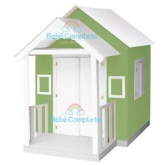 Casinha De Brinquedo Infantil 120cm Em Madeira Com Varanda - Bebê Comp