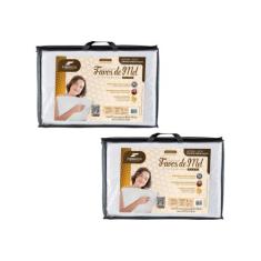 Kit de 2 Travesseiros Favos - Com 15cm de Altura - Fibrasca