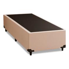 Base Cama Box 96x203x38cm Bege Suede Veludo Prince