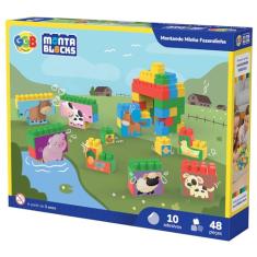 Blocos de Montar Montando Minha Fazendinha 48 Peças, GGB Plast, Multicor, 362
