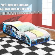 Cama Infantil/ Mini Cama Infantil Carro Drift Azul/branco - Lojas Movex