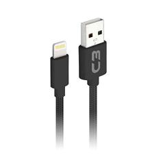 Cabo USB-Lightning C3Plus CB-L21BK 2M Preto - Compatível com IOS USB-Lightning Corrente 2A