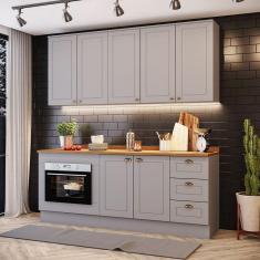 Cozinha Compacta Com Módulo Forno De Embutir Amy Casa 812 Cinza
