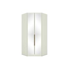 Guarda Roupa Closet Solteiro de Canto Oblíquo Seletto MC06 c/ 2 Portas c/ Espelho e 3 Gavetas Areia - Henn