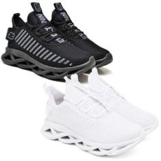 Kit 2 Tênis Esportivo Masculino Easy Confortavel Resistente-Masculino