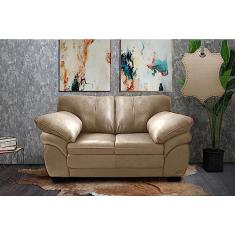 Sofá de Couro Legítimo 2 Lugares 1,60m Cama Inbox Monterrey Bege