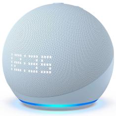 Smart Speaker Amazon Echo Dot 5ª Geração com Alexa e Relógio - Azul
