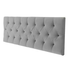 Cabeceira EBox Paris Casal 1,40m Painel Em Suede Cinza