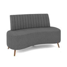 Sofá 2 Lugares Living 160cm Pé Palito Maraú Bouclê K01 - D`rossi Cor Cinza