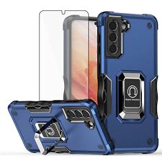 Asuwish Capa de telefone para Samsung Galaxy S21 Glaxay S 21 5G 6,2 polegadas com capa protetora de tela de vidro temperado e suporte de anel rígido híbrido acessórios de celular robusto Gaxaly 21S G5
