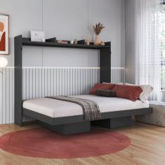 Cama Casal Hanover Articulável Horizontal 2 Prateleiras Grafite - Art 