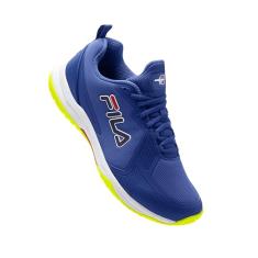Fila Tênis masculino Volley Burst, Azul Mazarine/amarelo de segurança/branco, 42