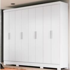 Guarda Roupa 8 Portas  4 gavetas 2,36m  Moval Diplomata Branco 