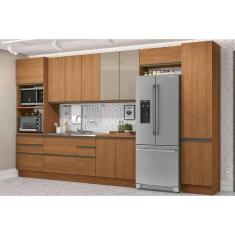 Cozinha Modulada Completa Maxxi 8 Peças (3Aéreos+2Balcões+1Complemento+2Paneleiros) C8P45 Canela - Kappesberg