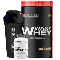 Kit Waxy Whey Chocolate 900g + Power Creatina 100g + Coqueteleira - Bodybuilders