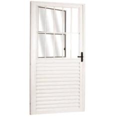 Kit com 2 Portas Social Palheta de Alumínio 210 X 90cm Linha 25 Lado D