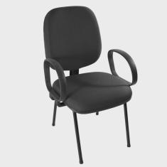 Cadeira Escritório Coletiva Diretor Fixa Estofada com Braço Corsa Metal Wood Design