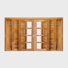 Janela de Madeira Veneziana 120x100cm 6 Folhas Rodam