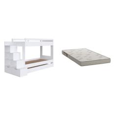 Treliche Infantil Com Cama Auxiliar 3 Colchões Branco