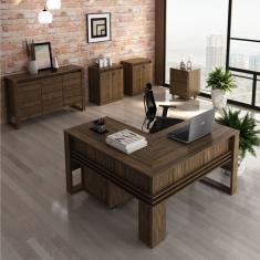 Conjunto Home Office 6 Peças Nogal Nogal