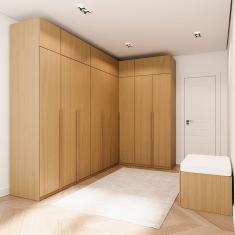 Guarda-roupa Modulado De Canto 10 Peças 18 Portas Jade Cabecasa Madeiramadeira Avelã