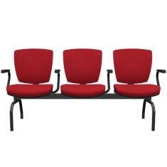 Cadeira Longarina 3 Lugares Aeroporto Recepção Preto Baixa Flexi P03 P