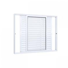 Janela Veneziana Alumínio Lateral 3 Folhas Móveis Lucasa Eccellente  100cmx150cm Branco
