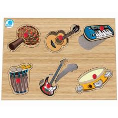 Quebra-Cabeça Infantil com Pinos - Instrumentos Musicais